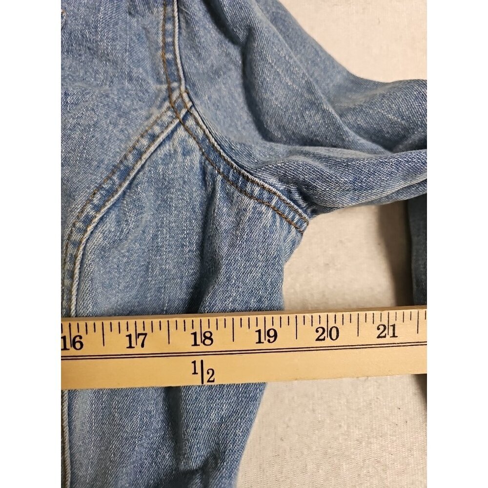 Vintage Y2K 80’s Jeanology Jean Jacket Blue Denim Embellished Beaded Size 14 - Picture 2 of 10